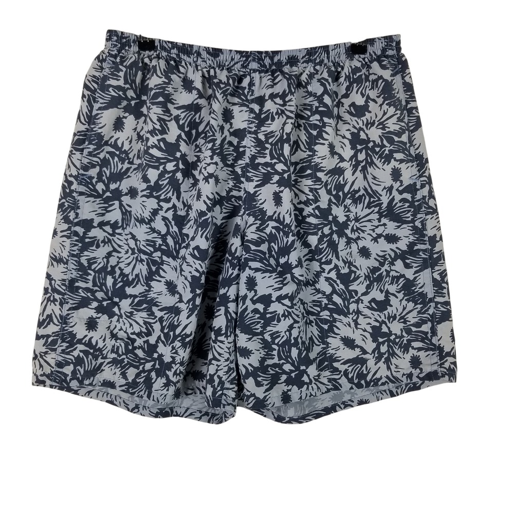 Patagonia Baggies Shorts Mens L Grey Blue Floral Print Mesh Lined Nylon 286S